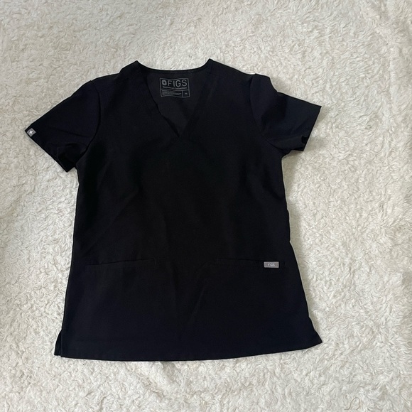 Figs Women's Short Sleeve Black Top - Picture 1 of 8